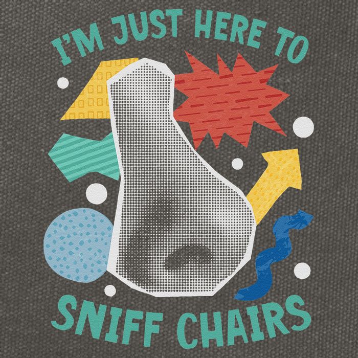 Chair Sniffer IM Just Here To Sniff Chairs Meme Humor Cotton Canvas Backpack
