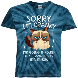 Cat Sorry IM Cranky IM Going Through My Terrible 60s Funny Kids Tie-Dye T-Shirt