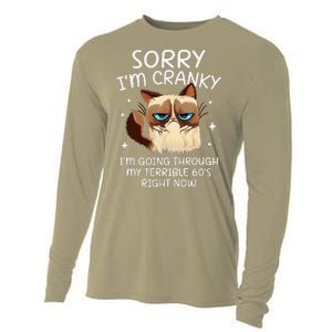 Cat Sorry IM Cranky IM Going Through My Terrible 60s Funny Cooling Performance Long Sleeve Crew