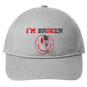 Confused Smile Im Broken Invisible Illness 7-Panel Snapback Hat