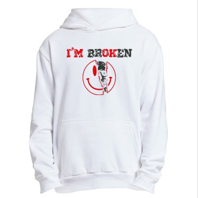 Confused Smile Im Broken Invisible Illness Urban Pullover Hoodie