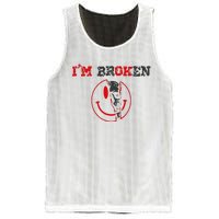 Confused Smile Im Broken Invisible Illness Mesh Reversible Basketball Jersey Tank