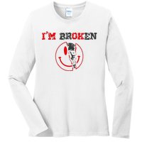 Confused Smile Im Broken Invisible Illness Ladies Long Sleeve Shirt