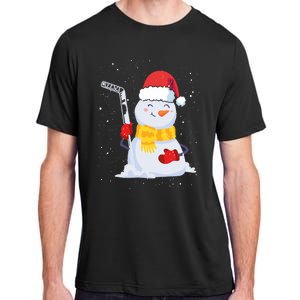 Christmas Snow Ice Hockey Player Funny Xmas Sports Cute Gift Adult ChromaSoft Performance T-Shirt