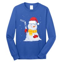 Christmas Snow Ice Hockey Player Funny Xmas Sports Cute Gift Long Sleeve Shirt