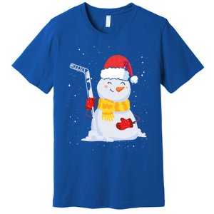 Christmas Snow Ice Hockey Player Funny Xmas Sports Cute Gift Premium T-Shirt