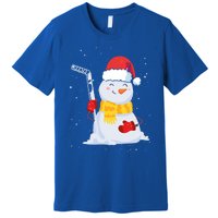 Christmas Snow Ice Hockey Player Funny Xmas Sports Cute Gift Premium T-Shirt