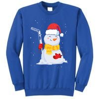 Christmas Snow Ice Hockey Player Funny Xmas Sports Cute Gift Tall Sweatshirt