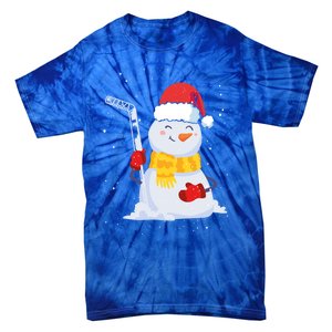 Christmas Snow Ice Hockey Player Funny Xmas Sports Cute Gift Tie-Dye T-Shirt