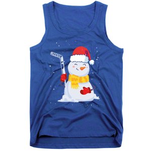 Christmas Snow Ice Hockey Player Funny Xmas Sports Cute Gift Tank Top