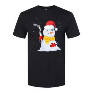 Christmas Snow Ice Hockey Player Funny Xmas Sports Cute Gift Softstyle CVC T-Shirt