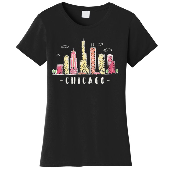 Chicago Skyline Illinois Vintage Women's T-Shirt