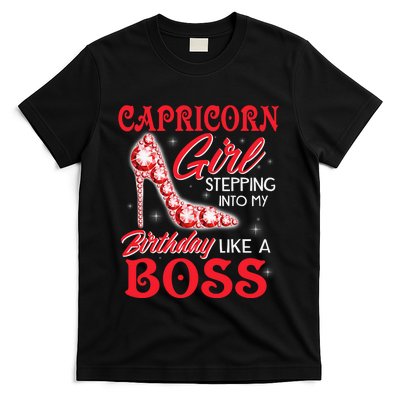 Capricorn  Stepping Into My Birthday Like A Boss T-Shirt