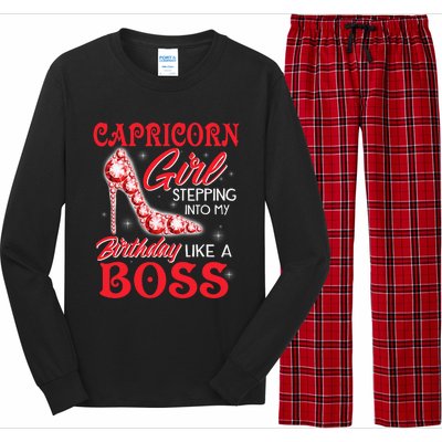 Capricorn  Stepping Into My Birthday Like A Boss Long Sleeve Pajama Set