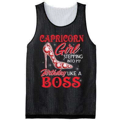 Capricorn  Stepping Into My Birthday Like A Boss Mesh Reversible Basketball Jersey Tank