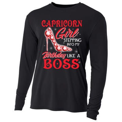 Capricorn  Stepping Into My Birthday Like A Boss Cooling Performance Long Sleeve Crew