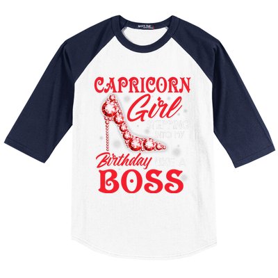 Capricorn  Stepping Into My Birthday Like A Boss Baseball Sleeve Shirt