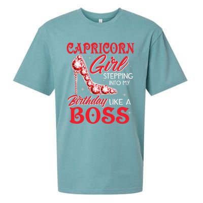 Capricorn  Stepping Into My Birthday Like A Boss Sueded Cloud Jersey T-Shirt