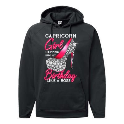 Capricorn  Stepping Into My Birthday Like A Boss Heel Performance Fleece Hoodie