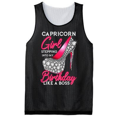 Capricorn  Stepping Into My Birthday Like A Boss Heel Mesh Reversible Basketball Jersey Tank