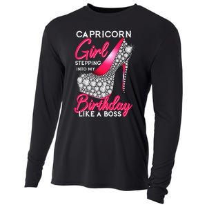 Capricorn  Stepping Into My Birthday Like A Boss Heel Cooling Performance Long Sleeve Crew