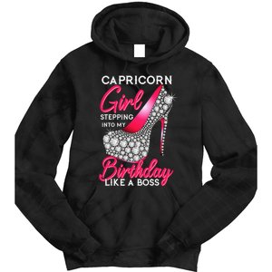 Capricorn  Stepping Into My Birthday Like A Boss Heel Tie Dye Hoodie