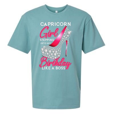 Capricorn  Stepping Into My Birthday Like A Boss Heel Sueded Cloud Jersey T-Shirt