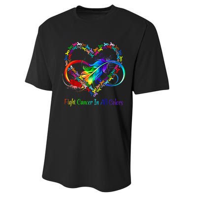 Cancer Sucks In Every Color Fighter Fight Support The Cance Performance Sprint T-Shirt