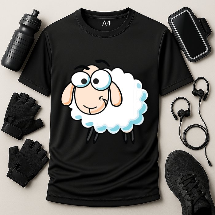 Cute Sheepp Illustration Adorable Sheepp Cooling Performance Crew T-Shirt