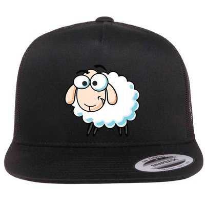 Cute Sheepp Illustration Adorable Sheepp Flatbill Hat