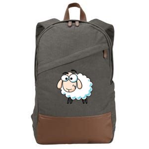 Cute Sheepp Illustration Adorable Sheepp Cotton Canvas Backpack