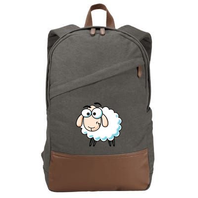 Cute Sheepp Illustration Adorable Sheepp Cotton Canvas Backpack