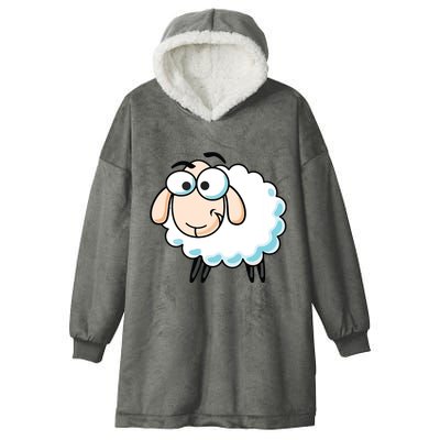 Cute Sheepp Illustration Adorable Sheepp Hooded Wearable Blanket