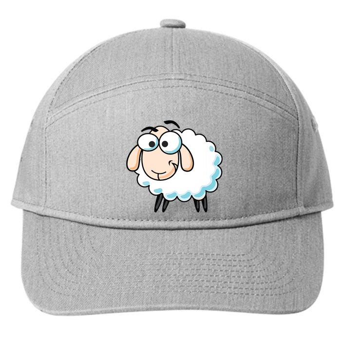 Cute Sheepp Illustration Adorable Sheepp 7-Panel Snapback Hat