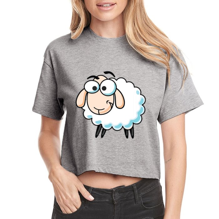 Cute Sheepp Illustration Adorable Sheepp Women's Crop Top Tee