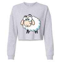 Cute Sheepp Illustration Adorable Sheepp Cropped Pullover Crew