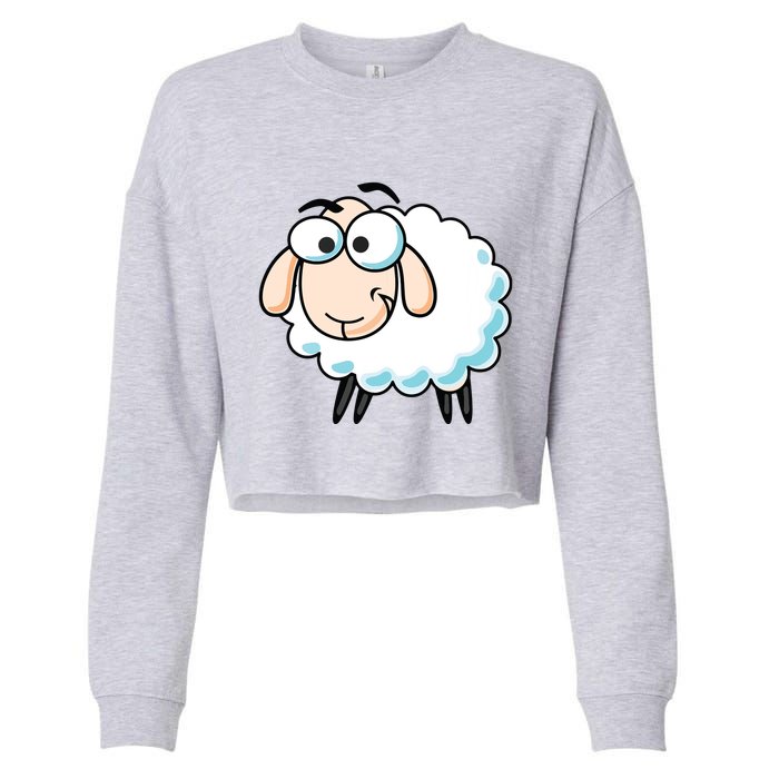 Cute Sheepp Illustration Adorable Sheepp Cropped Pullover Crew