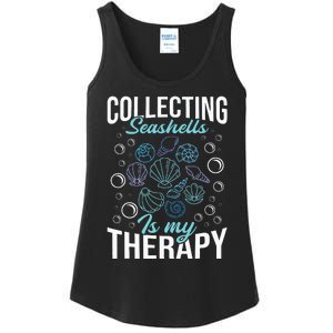 Collecting Seashells Is My Therapy Shelling Beachcomber Ladies Essential Tank