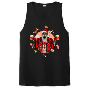 Christmas Skeleton Ing Beer Santa Claus Skeleton Cool Gift PosiCharge Competitor Tank