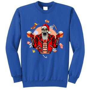 Christmas Skeleton Ing Beer Santa Claus Skeleton Cool Gift Sweatshirt