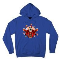 Christmas Skeleton Ing Beer Santa Claus Skeleton Cool Gift Tall Hoodie