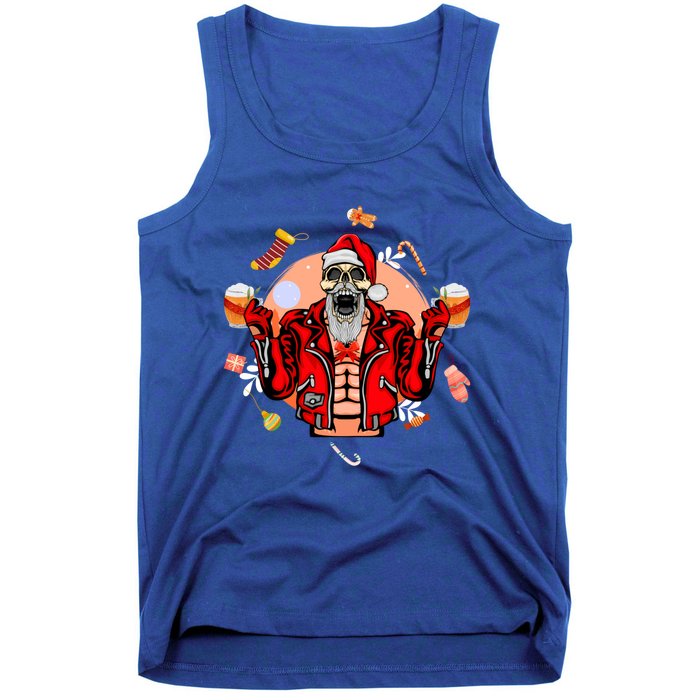 Christmas Skeleton Ing Beer Santa Claus Skeleton Cool Gift Tank Top