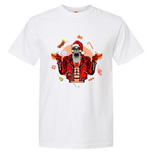 Christmas Skeleton Ing Beer Santa Claus Skeleton Cool Gift Garment-Dyed Heavyweight T-Shirt