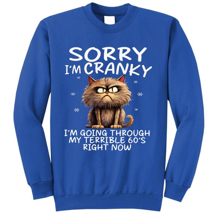 Cat Sorry IM Cranky IM Going Through My Terrible 60S Tall Sweatshirt