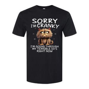 Cat Sorry IM Cranky IM Going Through My Terrible 60S Softstyle CVC T-Shirt