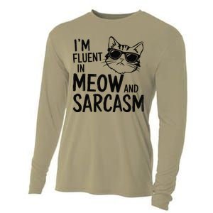 Cat Sarcasm Idea For A Cat Lady Or Cat Person Cooling Performance Long Sleeve Crew