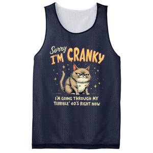 Cat Sorry IM Cranky IM Going Through My Terrible 60S Gift Mesh Reversible Basketball Jersey Tank