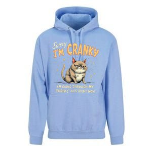 Cat Sorry IM Cranky IM Going Through My Terrible 60S Gift Unisex Surf Hoodie