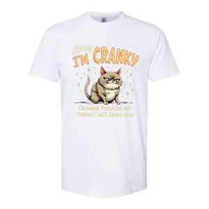 Cat Sorry IM Cranky IM Going Through My Terrible 60S Gift Softstyle CVC T-Shirt