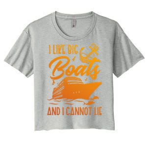 Cruise Ship I Like Bog Boats And I Cannot Lie Funny Great Gift Women's Crop Top Tee